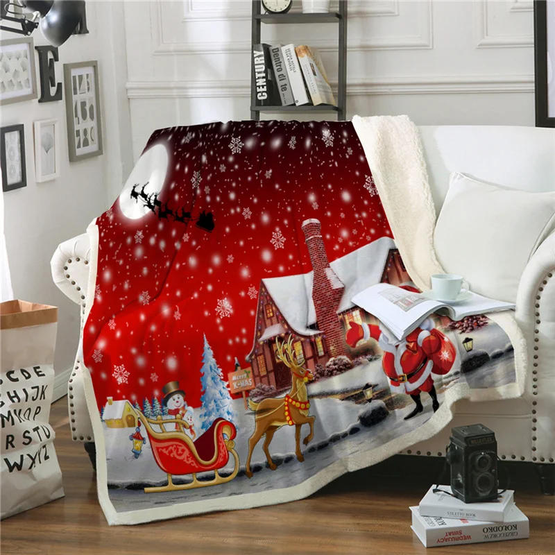 Christmas Throws/Blanket double single king size large sofa bed soft warm fleece 