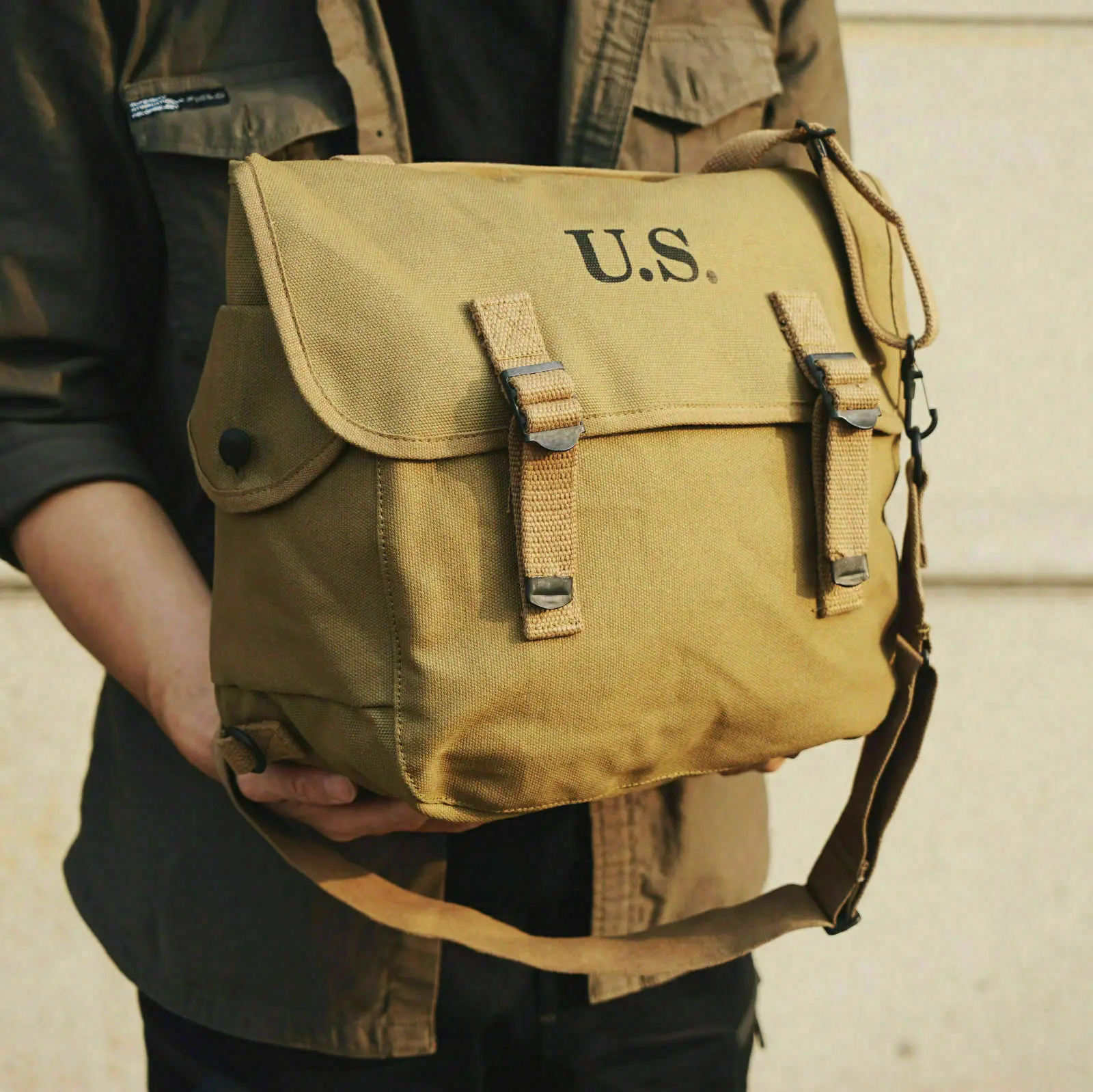 tomwang2012. WWII WW2 US ARMY 1943 M36 MUSETTE FIELD BAG BACK PACK HAVERSACK MILITARY War Reenactments