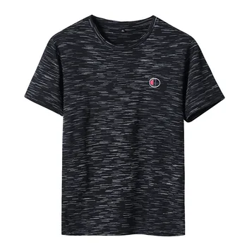 

Fat Man Short Sleeve T Shirt Plus Fat plus Size Men Solid Color Round Neck Backing Thin Shirt Breathable Half Sleeve Top