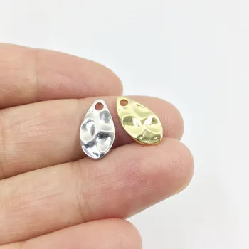 

Eruifa 20pcs 15*8mm Nice Tear Hammer Coin Zinc Alloy necklace,earring bracelet jewelry DIY handmade 2 colors