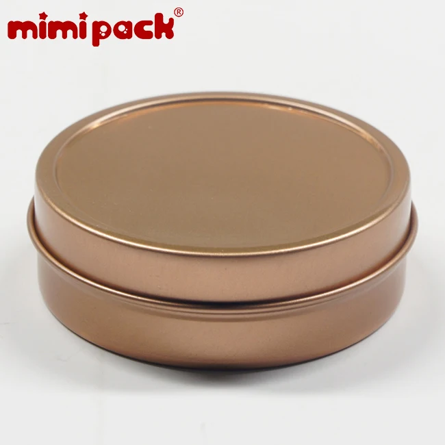 mimipack Set of 24 Metal Sealed Containers Shallow Round Shaped Tinplate Cans Tin Boxes for Candy, Chocolate, Candles - Цвет: Rose Gold