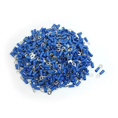 

1000 Pcs RV2-4L Blue PVC Sleeve Pre Insulated Ring Terminals Connector