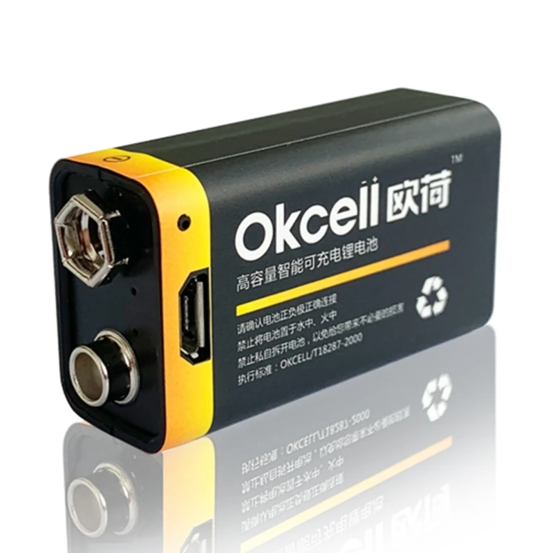 Горячая Распродажа 9V 800mAh Micro USB перезаряжаемая Lipo батарея для мультиметра