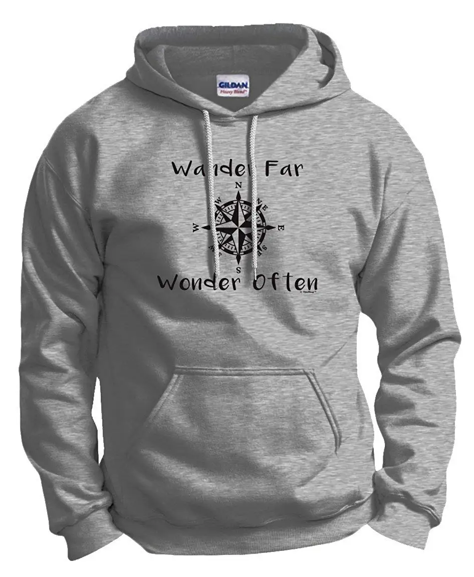 Подарок для путешествий Wander Far Wonder часто компас толстовка унисекс мужчин и женщин