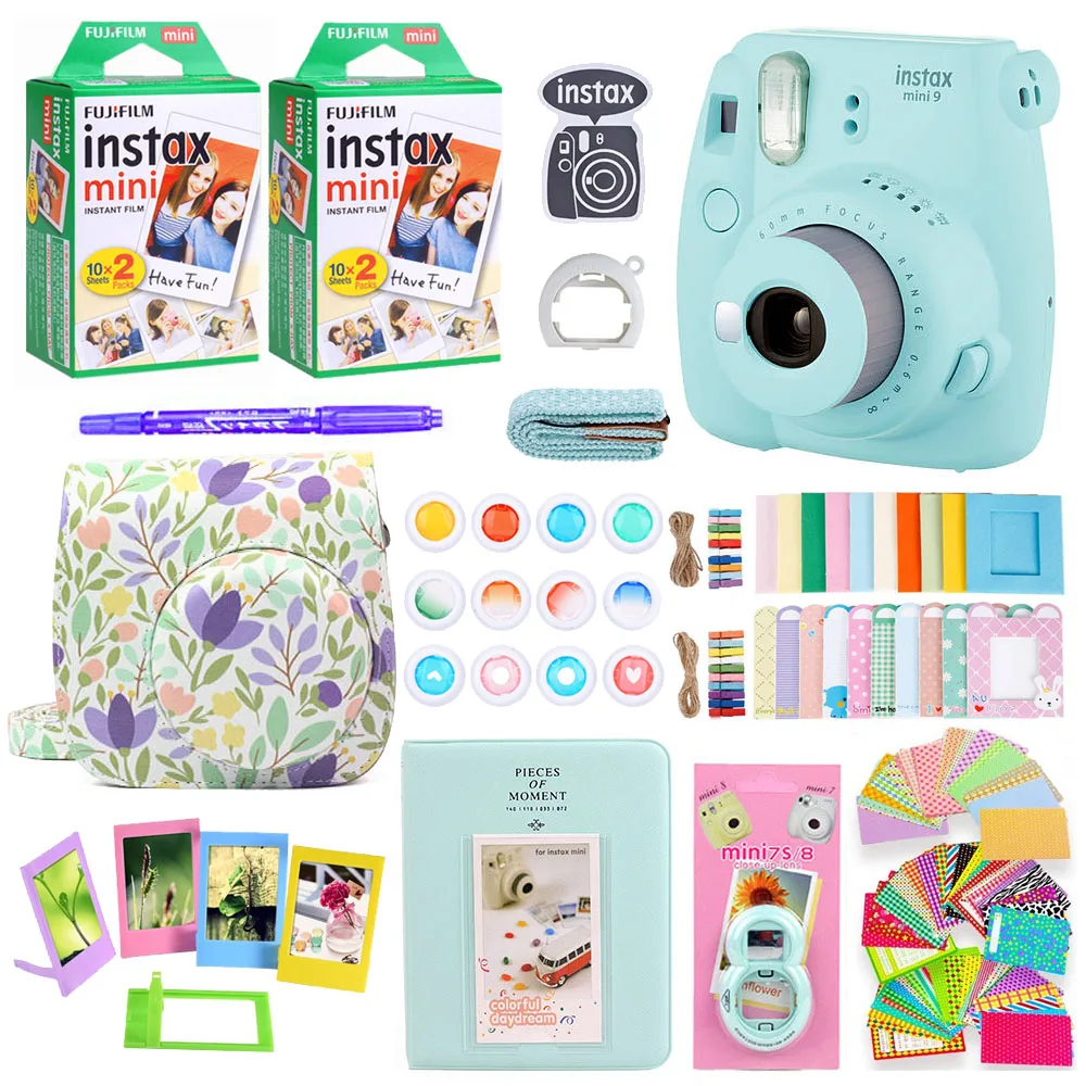 Fujifilm Instax Mini 9 Instant Photo Printing Camera With 40 Sheets Mini Film Paper Camera Shoulder