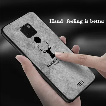 

50pcc/lot Deer Head Phone Case For Huawei Honor 4T Pro P30 P20 V30 Pro Mate 30 Lite 20 Pro Cloth Grain Back Fundas