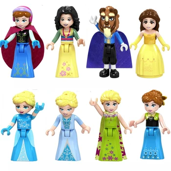 

8pcs Princess Block Figure Toys for Girls Boys Brick Model Building Blocks Enlighten Action Figure Toys For Children Gift