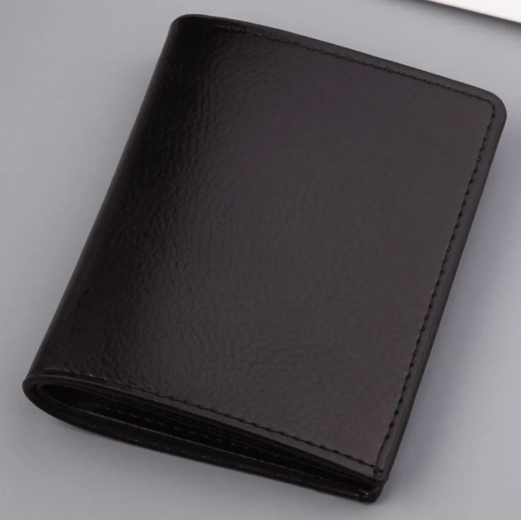 Модный мужской однотонный короткий кожаный Ретро винтажный стильный кошелек для