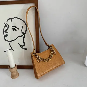 

Crocodile pattern underarm bag 2020 summer new chain women's shoulder bag casual wild ladies small square bag