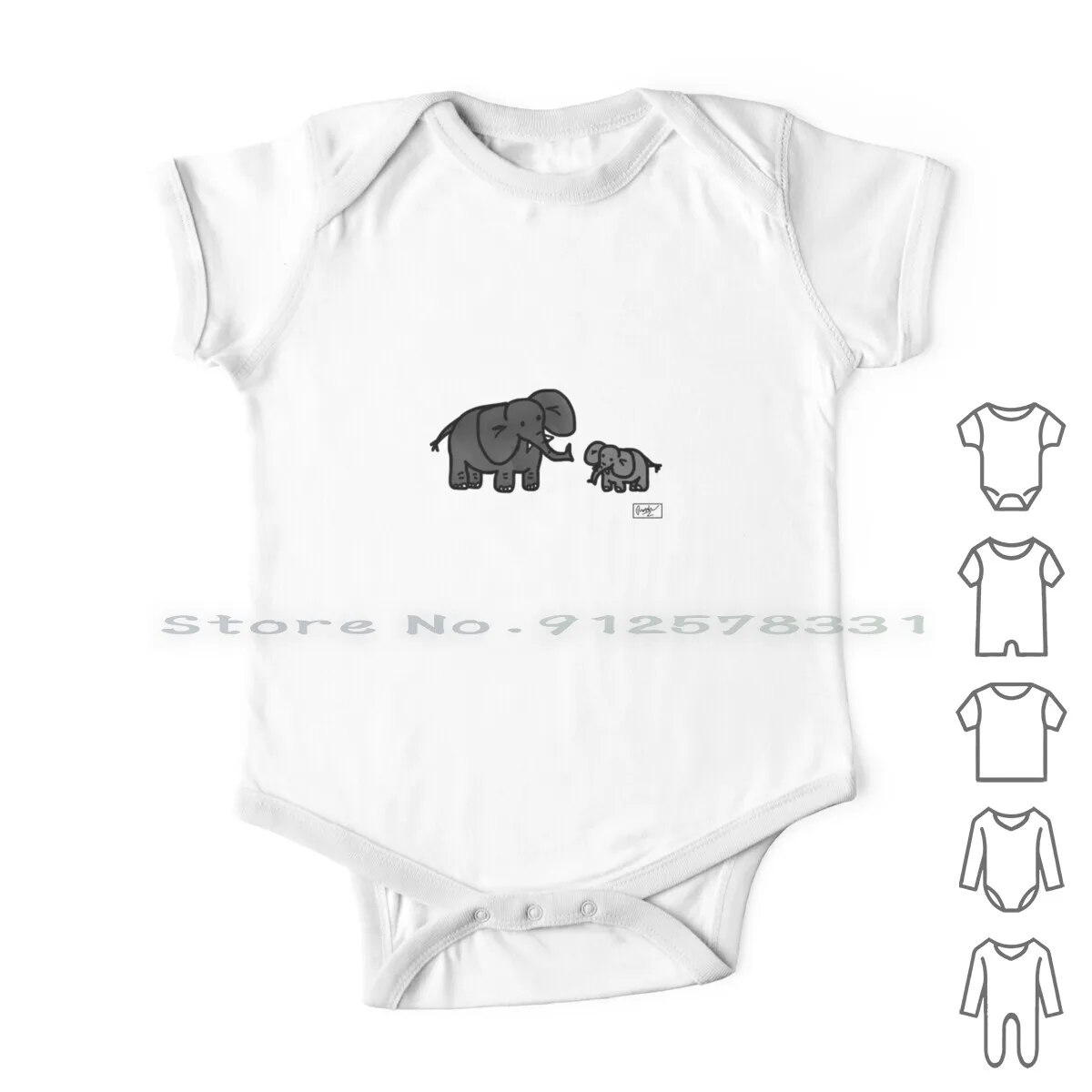 

Elephant Family Doodle Newborn Baby Clothes Rompers Cotton Jumpsuits Elephants Family Baby Parent Group Animal Mammal Cute