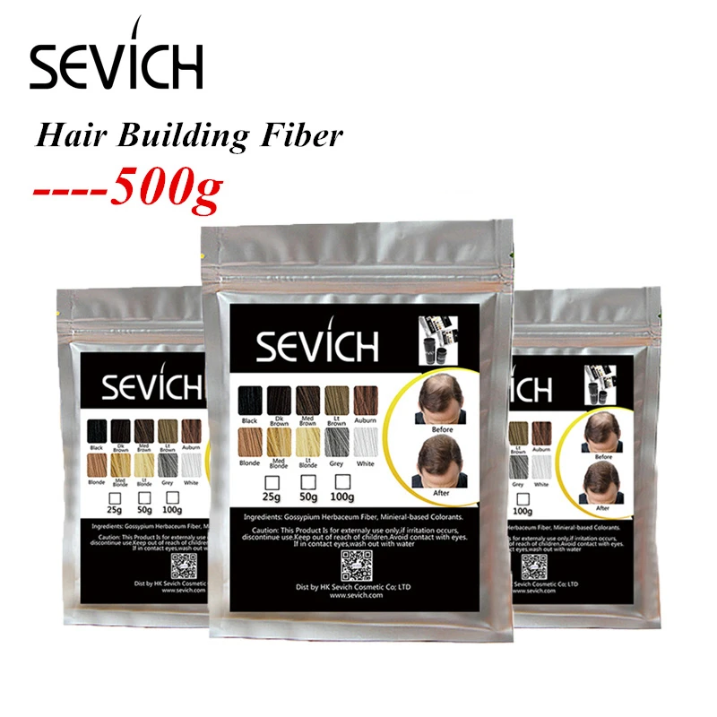 Sevich-recarga de fibra de queratina para el crecimiento del cabello, producto anticaída de cabello, 500g