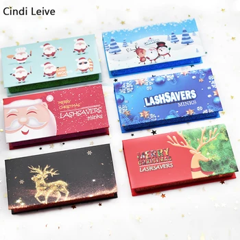 

Lash Boxes Packaging Christmas Beauty Mink Lashes Wholesale Magnetic Eyelash Packaging Box Drop Shipping Fake Eyelashes Bulk