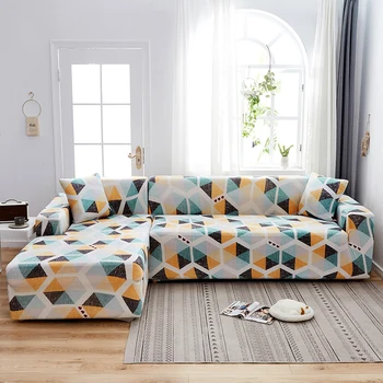 

L Shape Elastic Stretch Sofa Cover Pattern Printing Colorful Corner Slipcover for Living Room