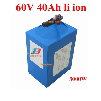 

60v lithium electric motor battery 60v 40ah li-ion battery pack with BMS 60v 40ah 3000w e-bike electric bicycle + charger