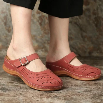 

Summer Women Slippers Wedges Heel Slides Platform Buckle Adjustable Plus Size Outdoor Beach Female Ladies Shoes Zapatos De Mujer