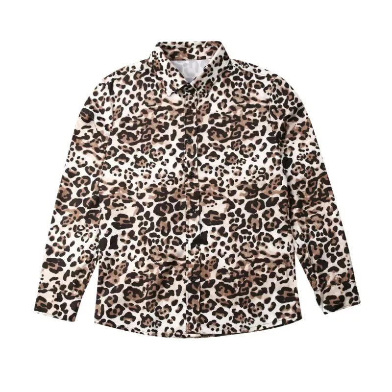 Мужская Мода с леопардовым принтом рубашки Повседневное с длинным рукавом социальный Slim Fit свитеры с пуговицами Бизнес уличная мужская одежда Блузка