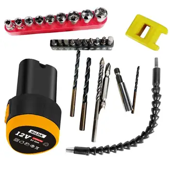 

12V Electric Drilling Machine Hand Drill Excellent Plastic Shell Cordless Household Power Tool Rated Speed 0-700 rpm