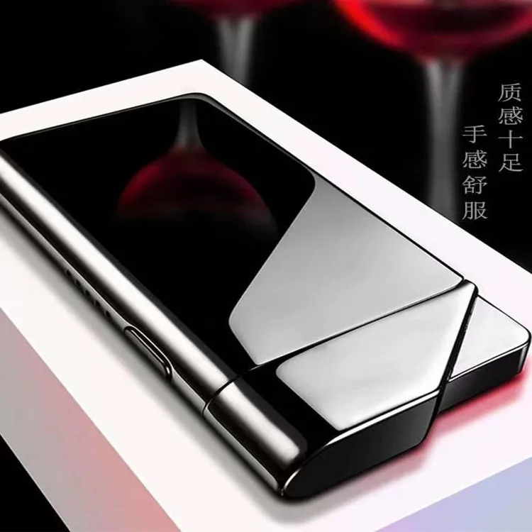 

New battery display button glow charge lighter USB pulse arc lighter electronic cigarette lighter