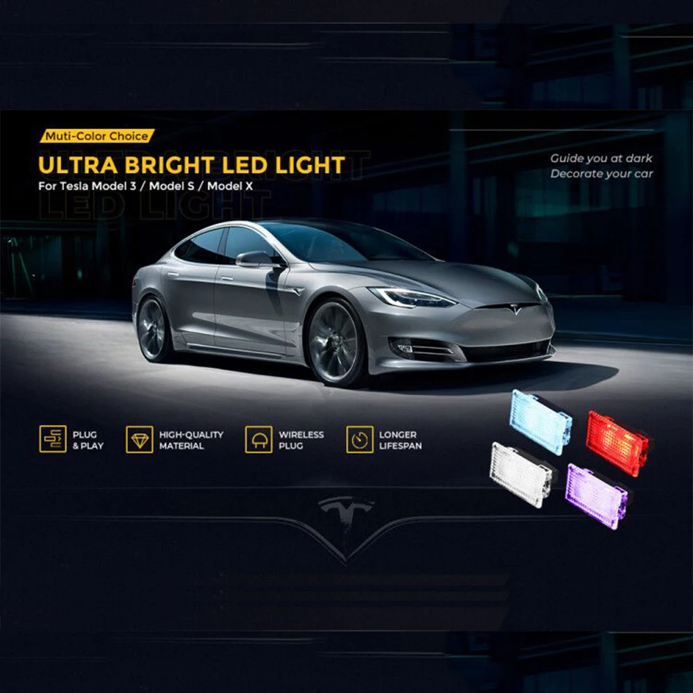 

Multi-Color Upgrade LED Interior Light Bulbs For Tesla Model 3 Model S Model X Easy Plug Replacement Indoor Trunk Light