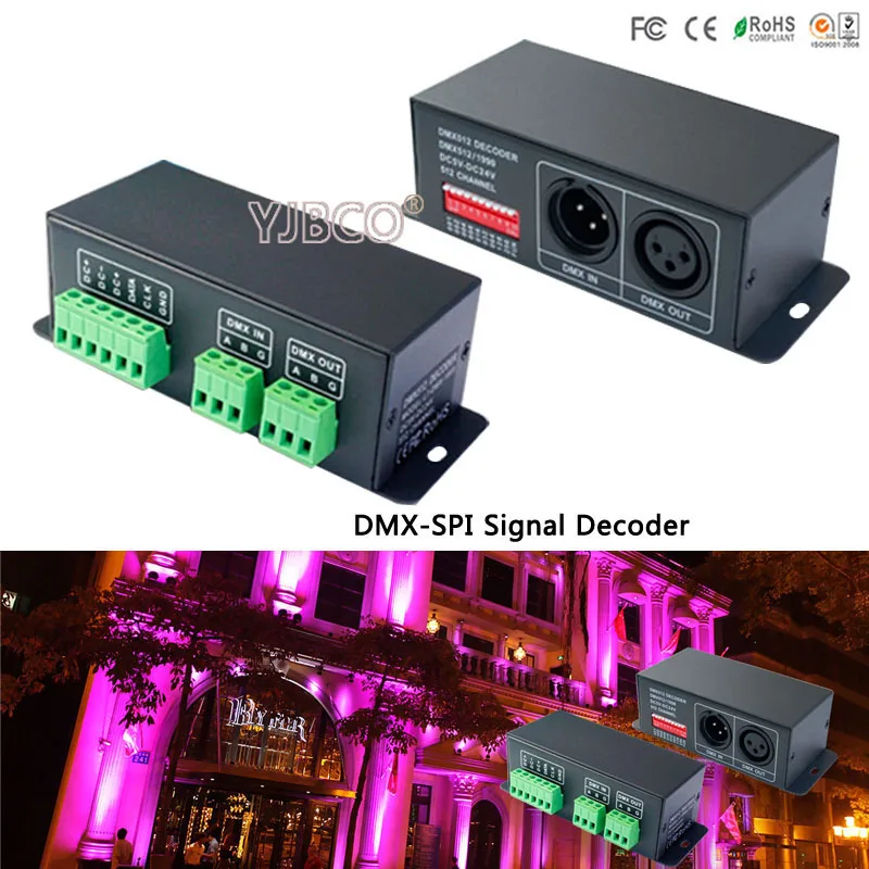

LTECH led controller LT-DMX-1809 DMX Decoder;DMX-SPI signal convertor, support TM1804/TM1809/WS2811/WS2812B etc