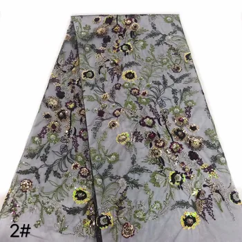 

2020 new fresh and stylish little flowers dense embroidered beads French mesh high quality African tulle lace fabric