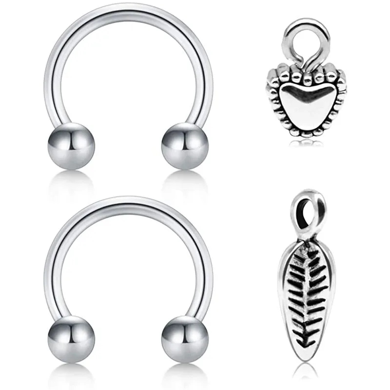 18 г Tragus Daith Cartilage Rook серьги уха Snug Helix Lobe хирургическая сталь античное Сердце Стиль