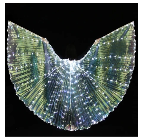 

Girls Dance Wings NEW Women Belly Dance Props 360 Degrees LED Shining Wings Angle of Opening Dancer Props Wings With Sticks