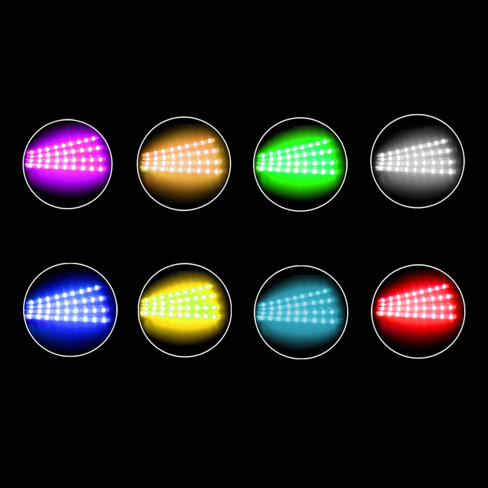 

4pcs Car Styling Decoration Light USB Wireless Remote/APP Control Interior Floor Foot LED Atmosphere RGB Strip Waterproof 5V