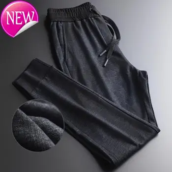 

high-end trousers, Men's knitted, with elastic belt, autumn wear, large men's trousers