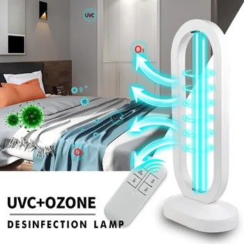

50W UVC Light Sterilizer Ozone Quartz Ultraviolet Lamp UV Germicidal Light 3 Block Timer Remote Control Household Disinfection