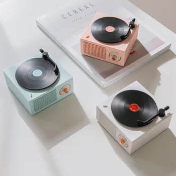 

New Atomic Black Glue Phonograph Wireless Bluetooth Speaker Retro Gramophon o Colorful Music Player Gift