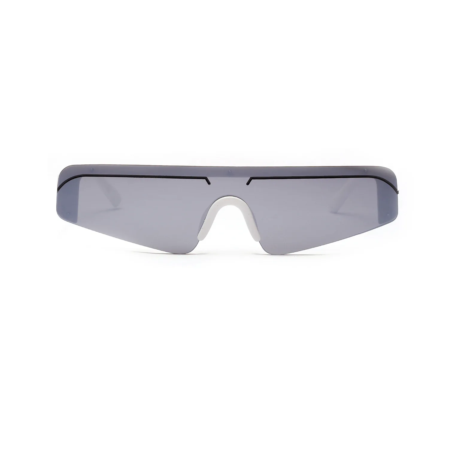 47126 маленькие полоправы одна линза солнцезащитные очки для мужчин и женщин модные UV400 очки - Цвет линз: white