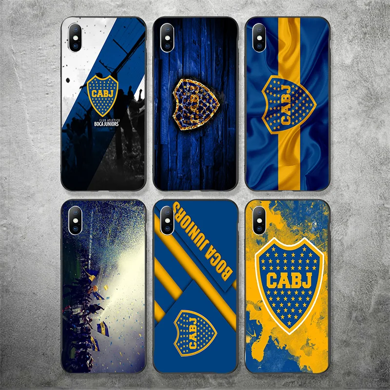 Чехол для телефона FC Boca Juniors iPhone XR 11 Pro XS Max X 5 5S черный DIY мягкий чехол Tevez iphone SE 7 8 6 6S