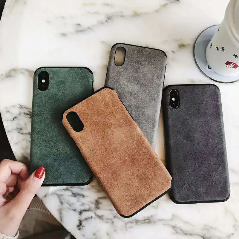 Чехол накладка из искусственной кожи для iPhone 11 черный/коричневый/зеленый/серый