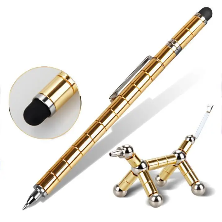 multifunktionaler magnetischer Schreibstift mit Tinte Magnetischer Fidget-Stift Gold Büroprodukt kann in eine Vielzahl von Kreativen für Erwachsene und Kinder verwandelt werden zum Stressabbau