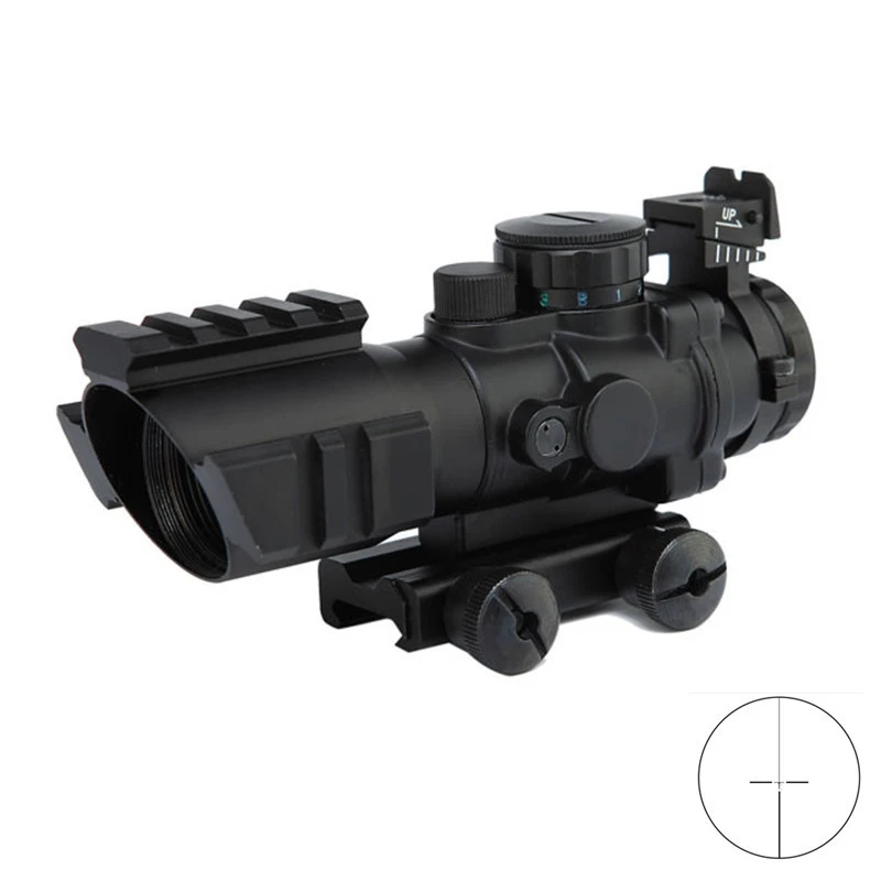 

Riflescope 4x32 red dot sight tactical hunting reflection three-sided rail prism green film air gun water gun accessories sight