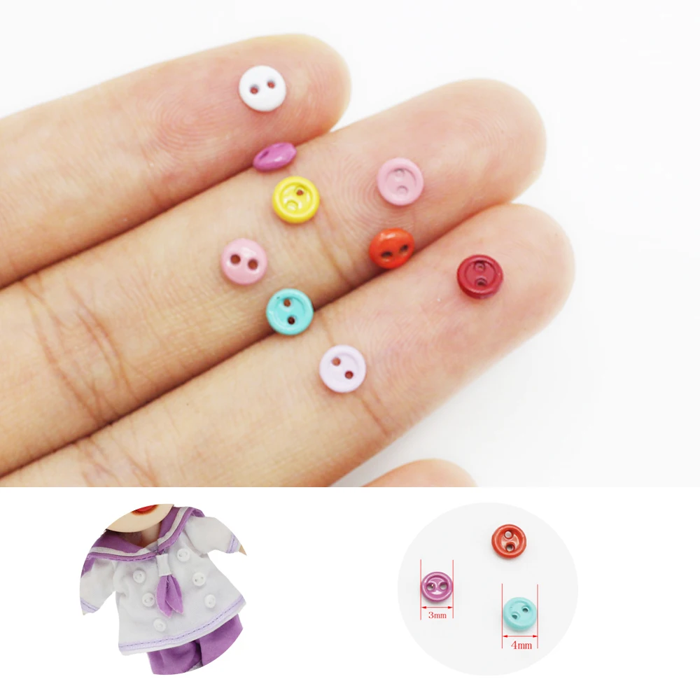 Handmade Doll Mini Buttons Round Candy Color Buttons 30pcs 3mm 4mm DIY 1/6 1/12 BJD Doll Clothes Clothing Sewing Accessories plush doll accessories doll clothes accessories doll accessories