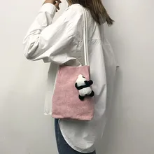 Холщовая Женская милая мультяшная панда маленькая сумка для покупок эко многоразовая складная сумка на плечо Повседневная сумка