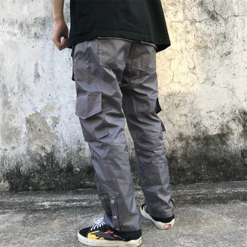 Rhude брюки мужские женские повседневные высокое качество Rhude брюки карго мульти-карман Пряжка для брюк подкладка сетка нейлон оснастка
