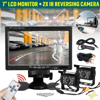 

7 inch Monitor Reversing Camera & 2pcs IR Night Vision Reversing Camera Waterproof High Definition Wide View Angle For Car Truck