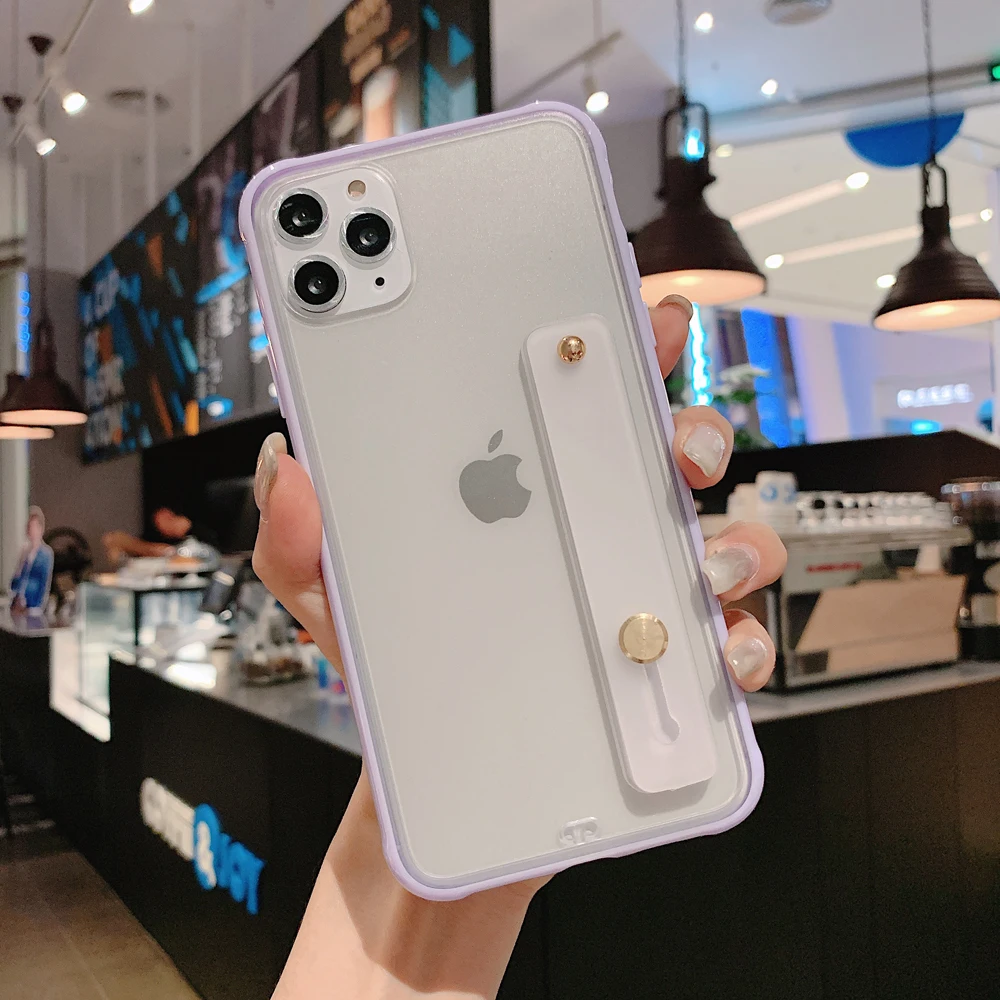 Мягкий силиконовый бампер матовый чехол с кольцом на палец для iPhone X XR XS 11 Pro Max 6 6s 7 8 Plus прозрачный держатель подставка чехол для телефона