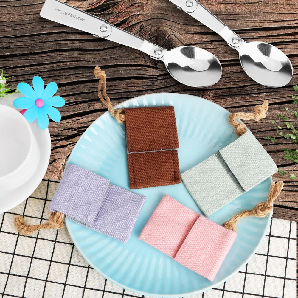 NICEYARD Portable Foldable Spoon Ice Cream Dessert Spoon for Bar Party Outdoors Tea Coffee Spoon Stainless Steel Tableware Mini