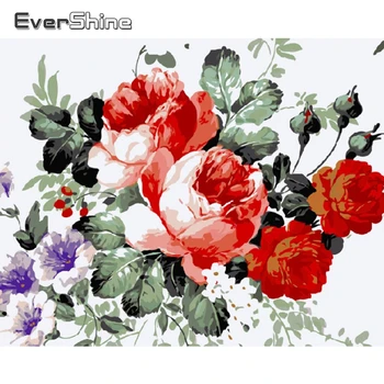 

EverShine Painting By Numbers Flowers DIY Hand Painted Kits Drawing Canvas Coloring By Numbers Art Home Decor