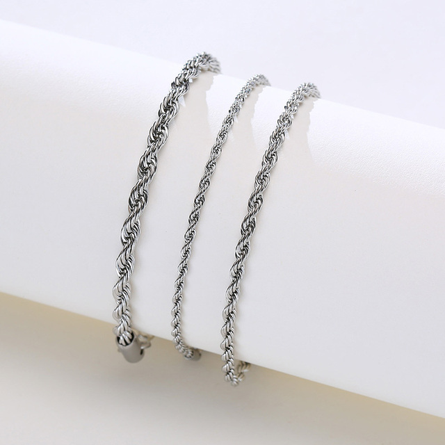 Twist Rope Chain Bracelet for Women Stainless Steel Bracelets Female Wrist Adjustable Length Party Layering Jewelry