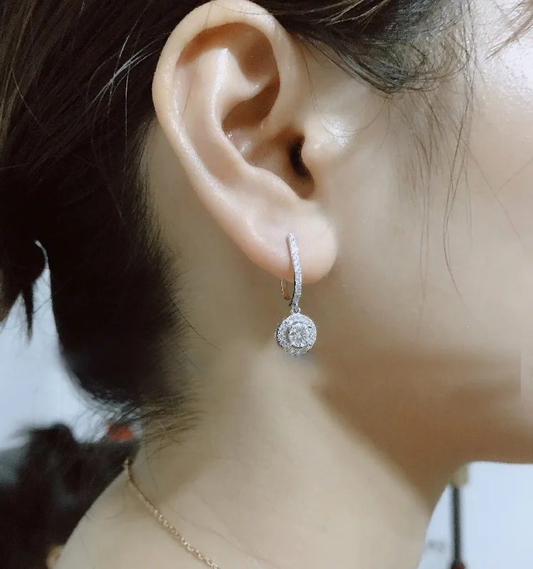 Cute Silver Round Bling Earrings for Women Fashion Jewelry Korean Earrings 2019 New 925 Silver