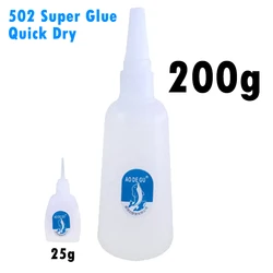 Colle forte Cyanoacrylate à séchage rapide 200g 502, colle forte, cuir, caoutchouc, métal, fournitures de bureau 
