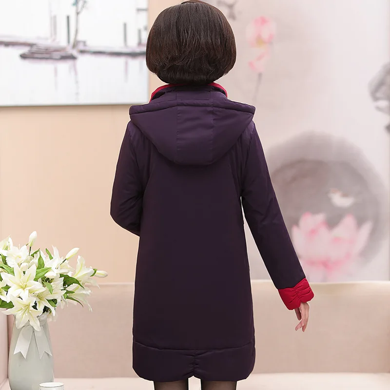 

Middle-aged WOMEN'S Apparels down Jacket Cotton-padded Clothes Women's Mid-length Middle-aged Women Dress Large Size Winter Cott