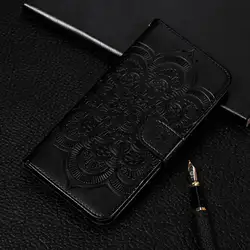 Premium PU Leather Flip Wallet Cover - Universal Fit for Redmi 7 (Black)