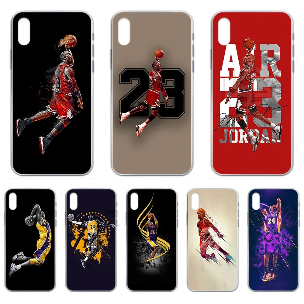 

Basketball Jordan James Kobe Transparent Phone Case cover For iphone 4 4S 5 5C 5S 6 6S PLUS 7 8 X XR XS 11 PRO SE 2020 MAX