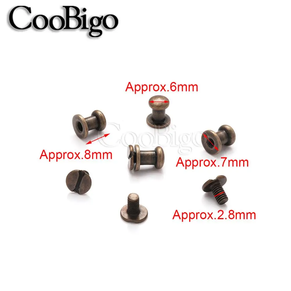 6mm Antiaue Brass 50 компл. 4-10 мм металлическая головка монаха заклепки для сосков Твердые кнопки для одежды пояс сумка заклепки швейные изделия из кожи Аксессуары - Цвет: 6mm Antiaue Brass